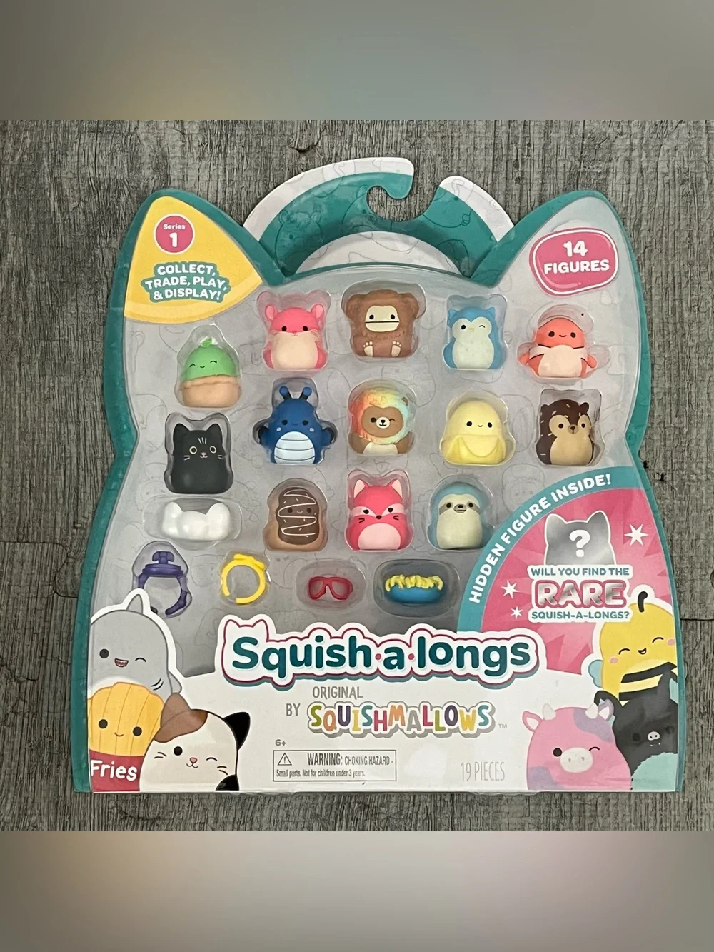 Squishmallows Squish-a-longs Series 1 Figure Set w/ Ring Glasses Age 6+